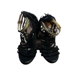 HERVE LEGER FABIA FRINGE SANDALS SIZE 39